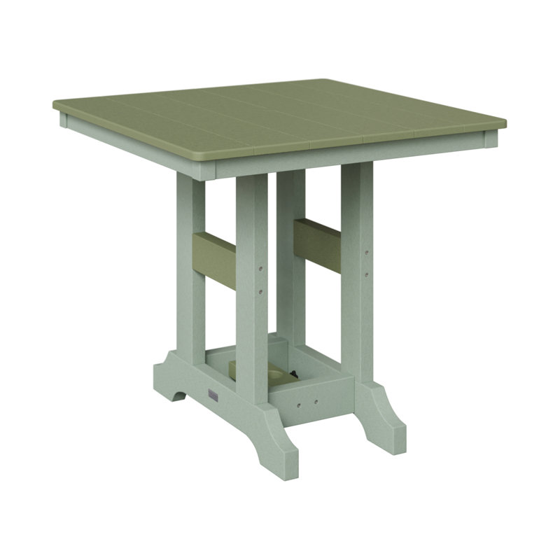 Garden Classic Outdoor Square Bar Table, 39.5" H x 33" W x 33" D, Sage, Seafoam