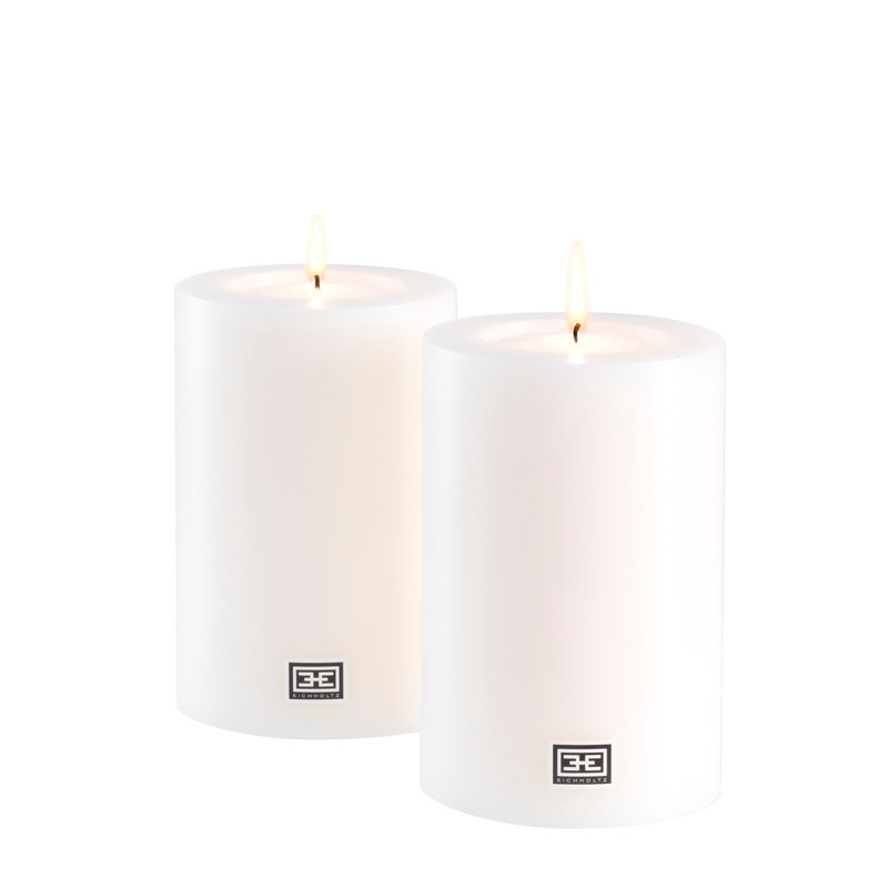 Unscented Flameless Pillar Candle with Polyethylene Holder, 5.91" H x 3.94" W x 3.94" D, 2