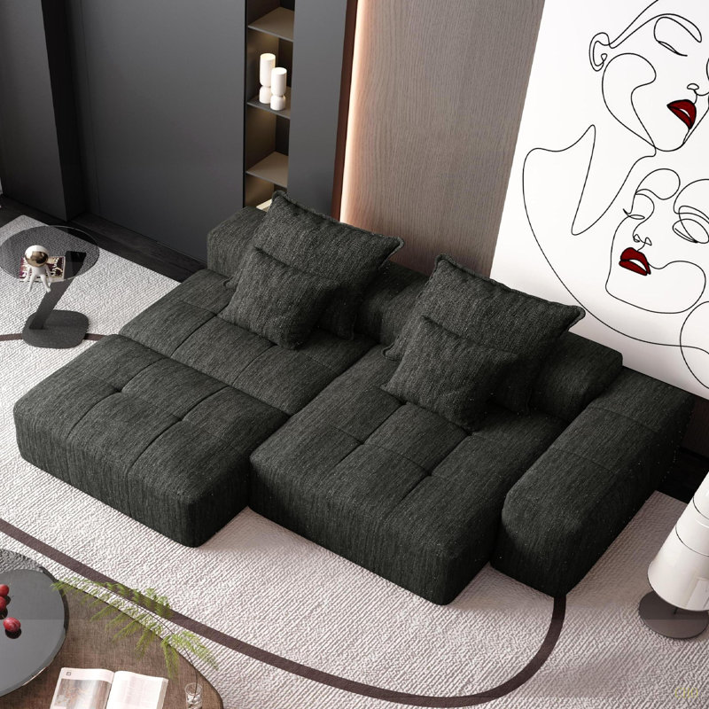 Canapé modulaire surdimensionné Modern, Noir