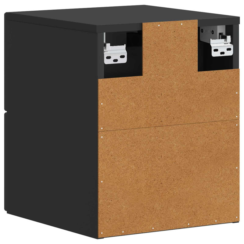 34.5cm W Manufactured Wood Bedside Table, Black