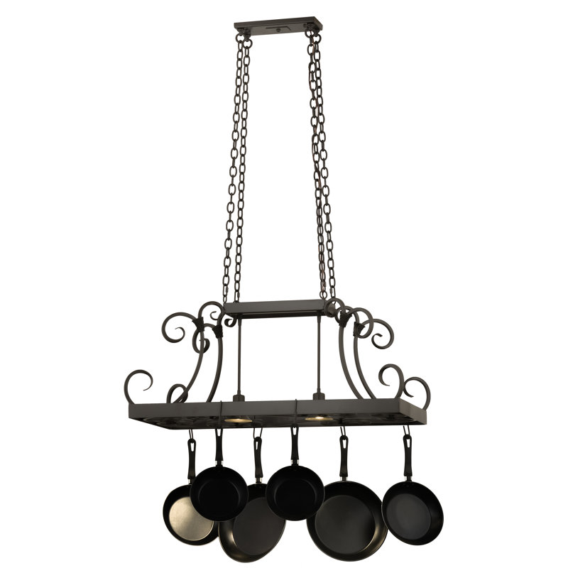 43" Long Caiden 2 Light Pot Rack