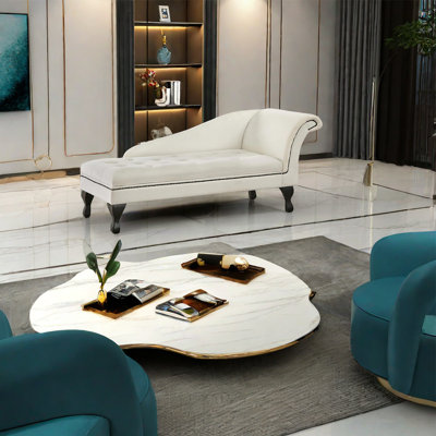 Velvet Cloth Solid Wood Recliner Velvet Chaise Lounge