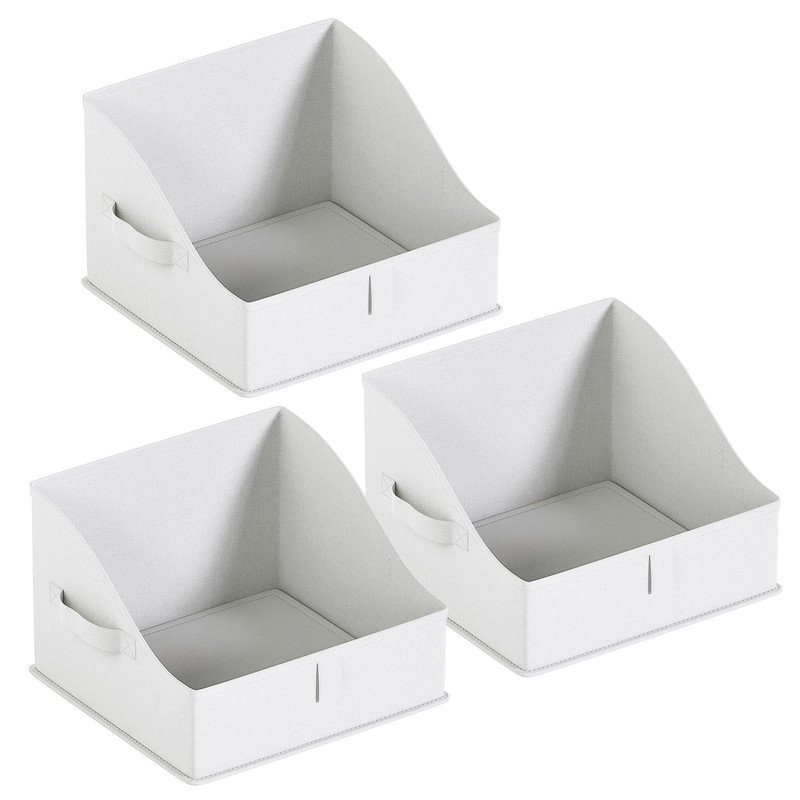 Ensemble de 3 bacs de rangement pliables en forme de trapèze Ebern Designs - ensemble de 3, blanc