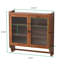Armoire 24,8 po en verre pour la cuisine, la salle de bain - brun, porte-serviettes, trois pièces de rangement différentes-953270879