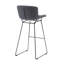 Upholstered Grey Bar Stool , 76.5cm, 4 Leg Metal Frame, Kitchen Counter Stool, Set of 2 -131983219