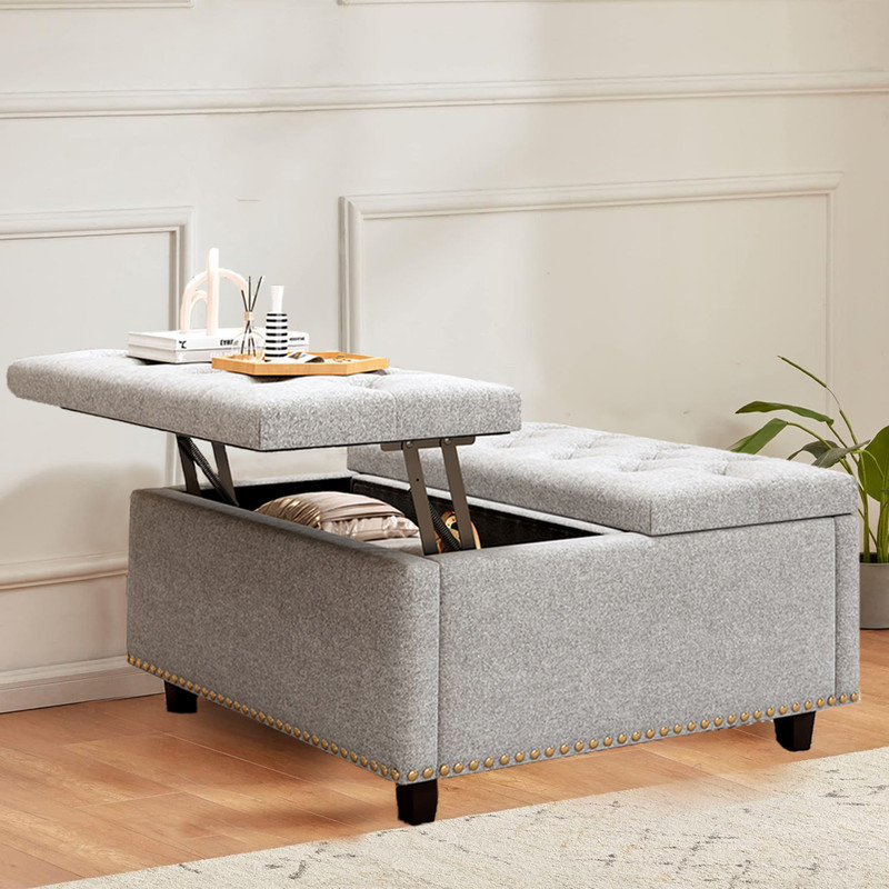 Table basse simple Carterville, Gris clair
