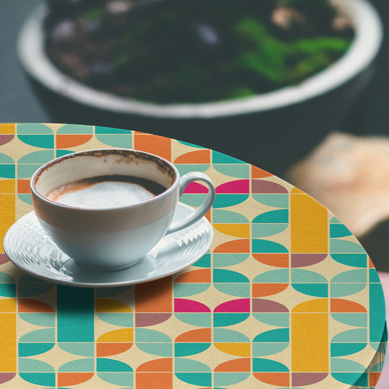 Bungalow Rose Retro Fitted Round Tablecloth Multicolor, 51.97" Round