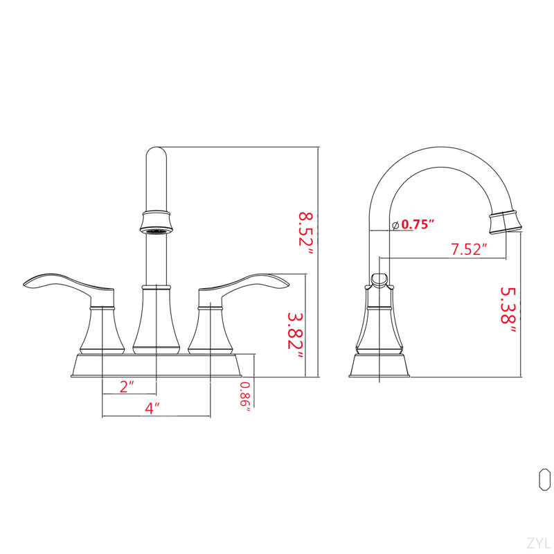 4 Inches Centerset Bathroom Faucet 360° Swivel Spout, With Pop Up Drain, Brushed Gold