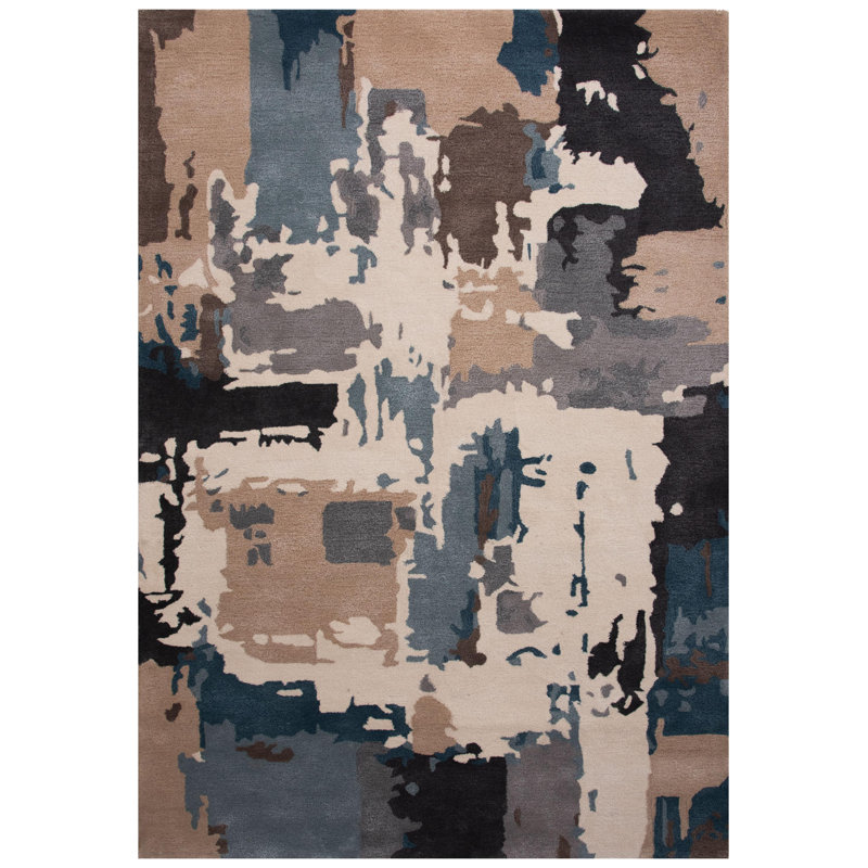Tapis en laine avec tencel, Rectangle de 5 pi x 8 pi