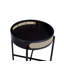Table de bout ronde de 22 po avec plateau noir Jolyn-539789086