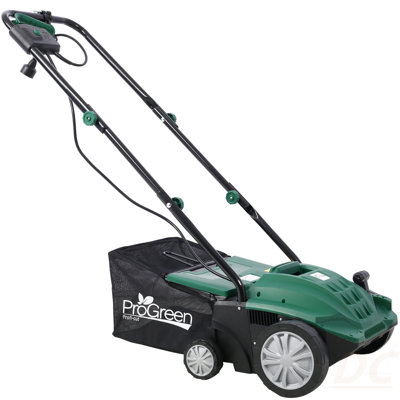 Garden Scarifier, 2-In-1 13INCH Dethatcher Scarifier,12 Amp Electric Lawn Dethatcher,Removable Collection Bag Extra Large 31.7QT, CUS Certificated