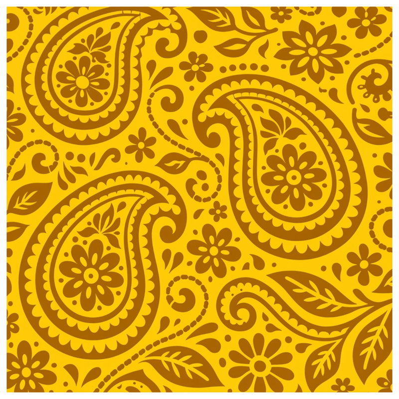 Édredon brun / jaune à motif cachemire, Queen