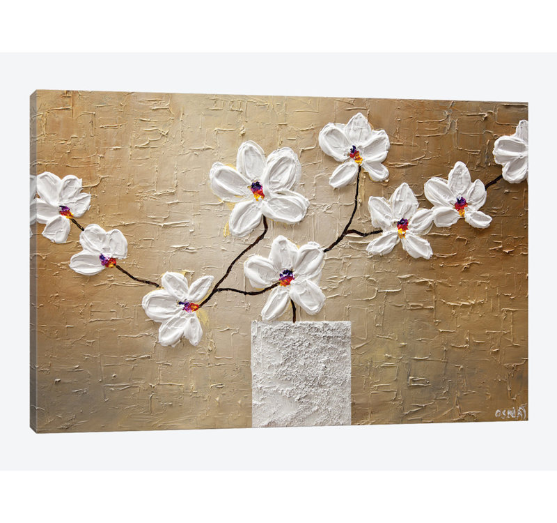 «Swiger White Orchid», impression sur toile, H 26 po x l 40 po x P 1,5 po, Toile tendue