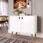 Armoire d'appoint Mid-Century moderne à 2 portes avec 2 tablettes Amber-71014189