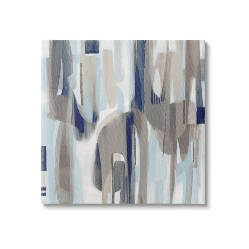«Neutral Beige Falling Strokes», art mural par Liz Jardine, H 17 po x l 17 po x P 1,5 po, Toile tendue
