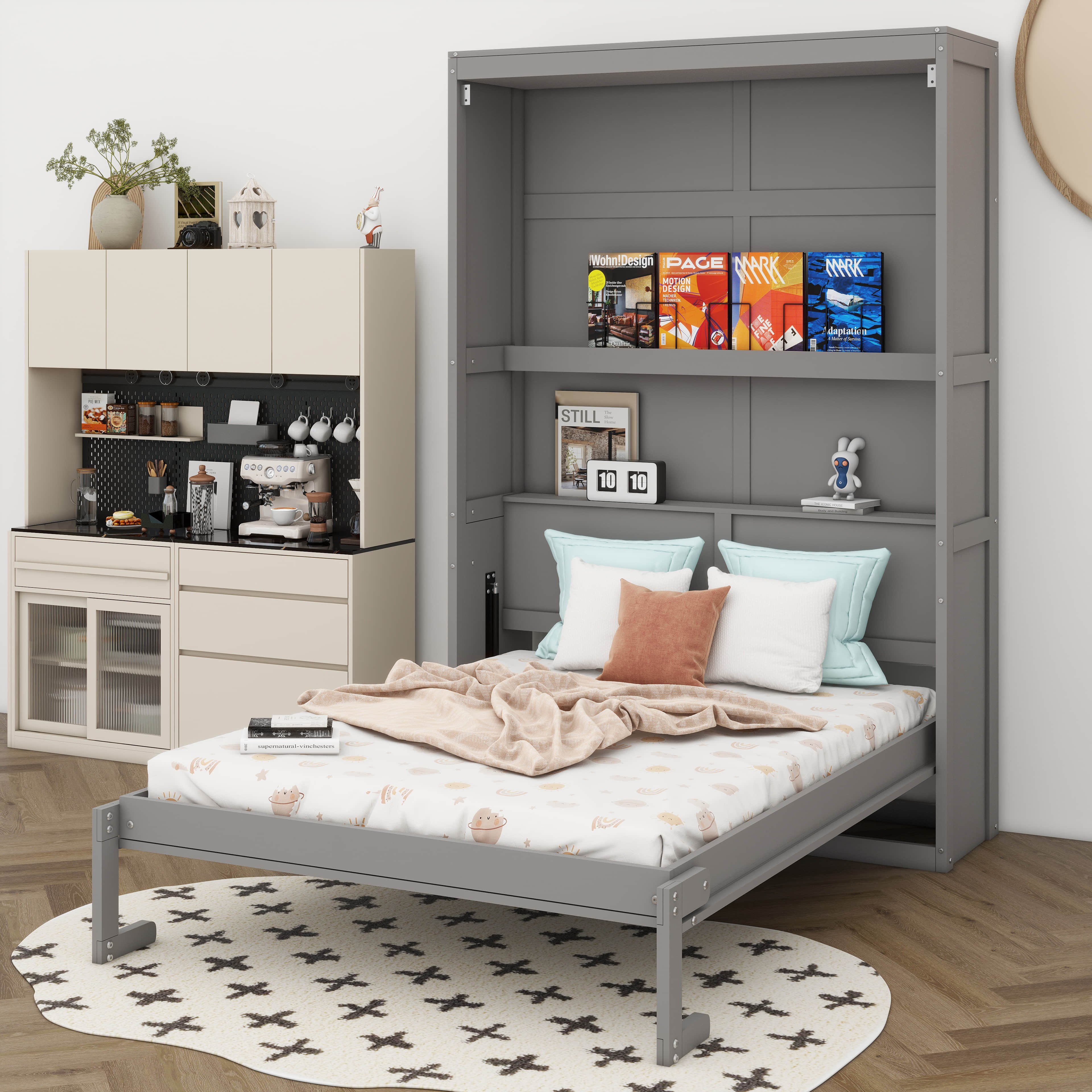 Red Barrel Studio Transformative Murphy Bed With Integrated Shelving ...