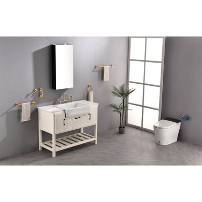 Armoire de salle de bain 18 x 36 pouces avec verre HD - noir mat, rouille - aluminium, rangement spacieux, miroir de rangement mural, espace suffisant