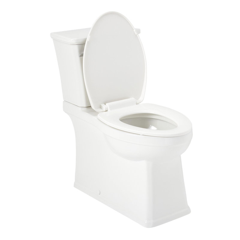 Benbrook 1.28 GPF Two Piece Skirted Elongated Toilet, White/Chrome