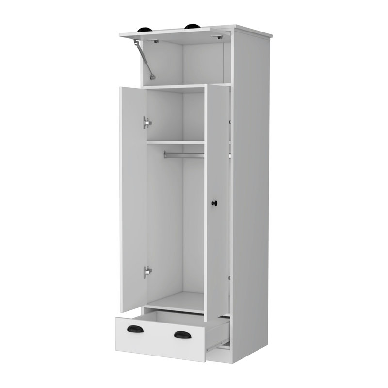 Armoire blanche à 1 porte et 1 tiroir