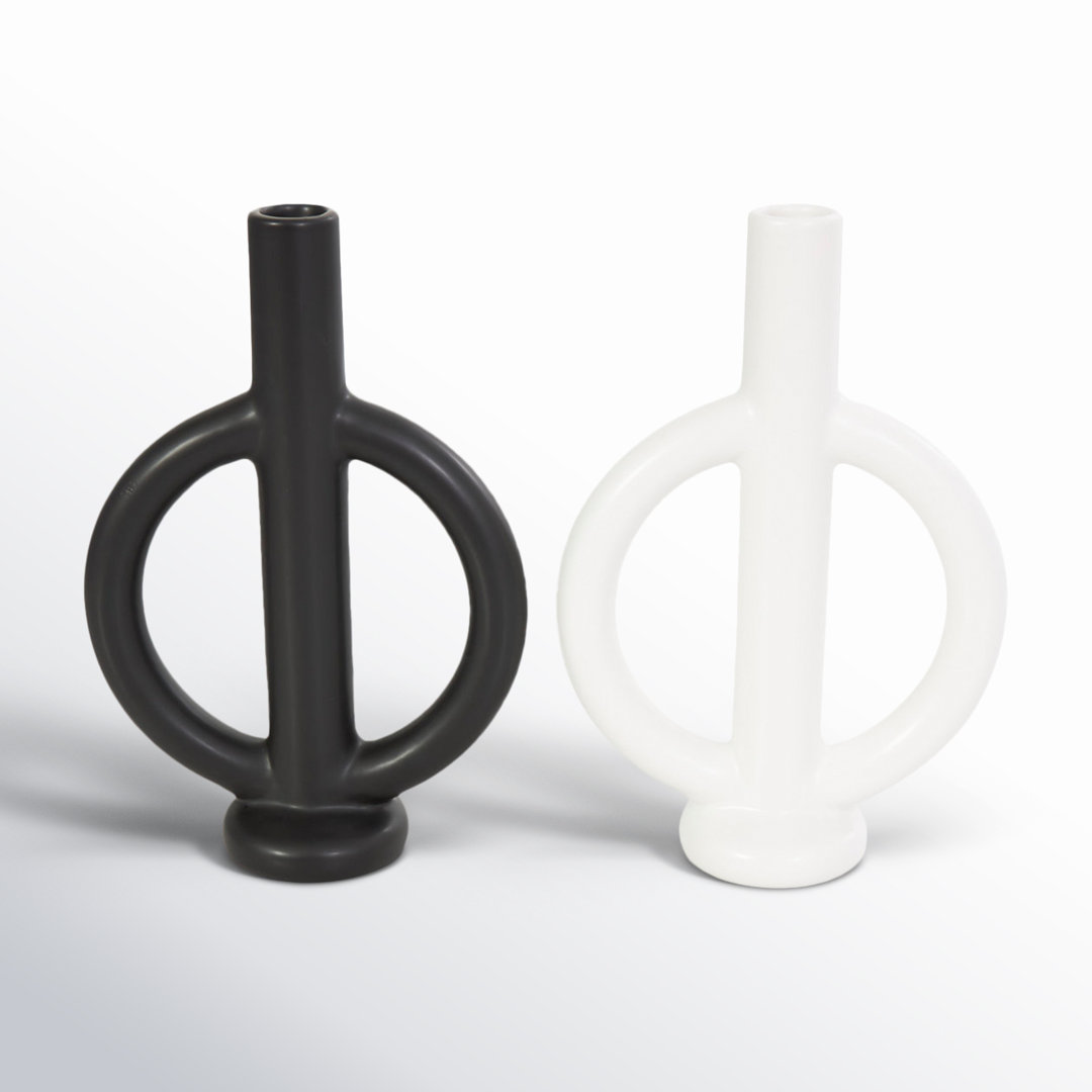 Mable 9.55'' H Earthenware Tabletop Candlestick (Set of 2) AllModern
