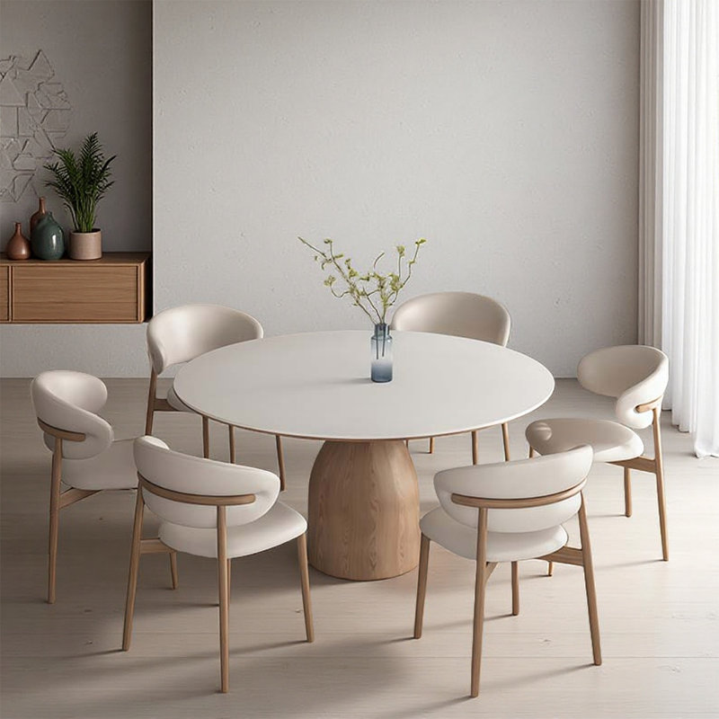 Ensemble de table de salle à manger moderne en bois massif, H 29,53 po x L 47,24 po x l 47,24 po