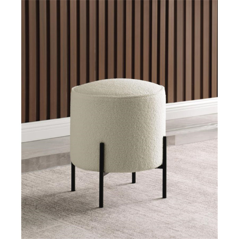 Repose-pieds standard Ajiya, Fausse fourrure beige