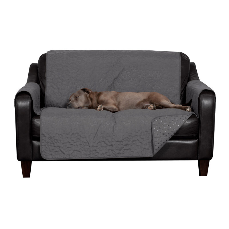Non-Slip Waterproof Loveseat Cover Furniture Protector, Gray 100% Polyester