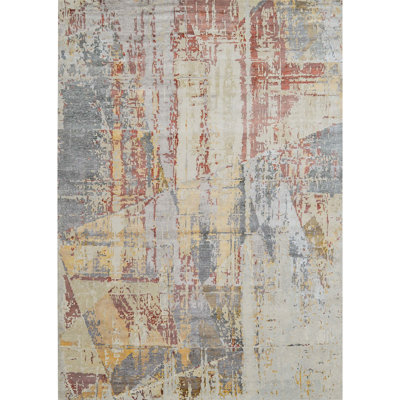 Hand-Knotted High-Quality Gray Area Rug
