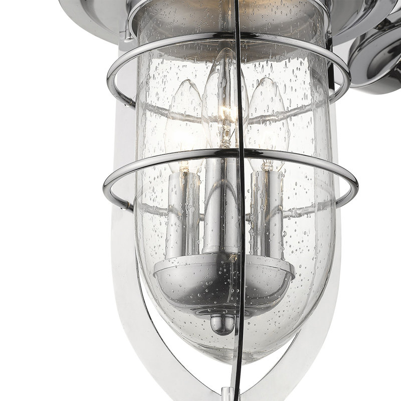 Lanterne murale d’extérieur 3 lumières Hitchcock, Chrome