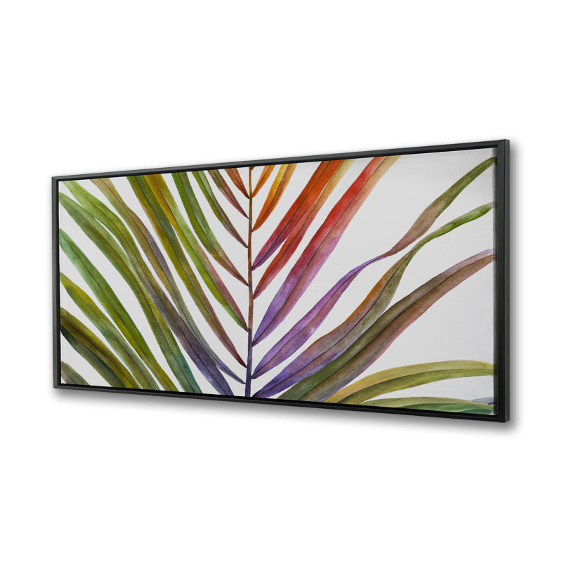 Aquarelle feuille de palmier tropical - Toile encadrée