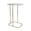 Sagebrook Home 24X15" Agate Top C-Table, White/Gold-1821522420