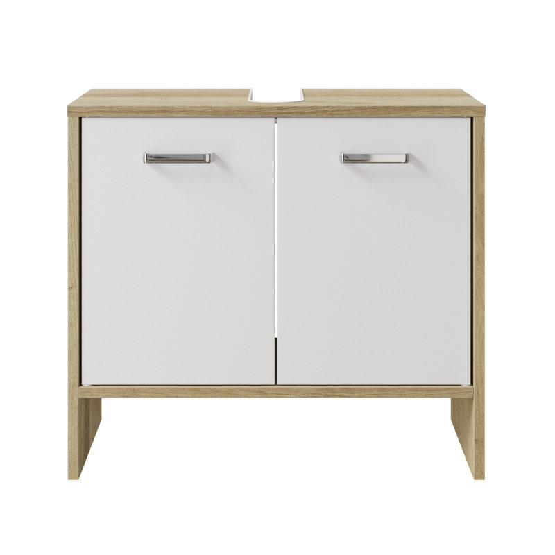Washbasin Base Cabinet, Riviera Oak;Nb;White