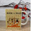 Tasse carrée jaune en céramique égyptienne Anubis