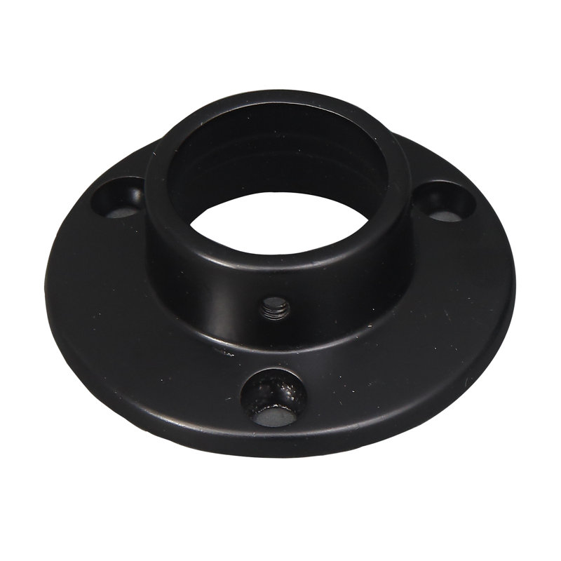 Heavy Round Die Cast Flange, Matte Black