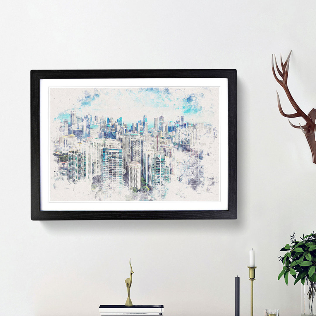 Singapore Skyline - Picture Frame Painting Print