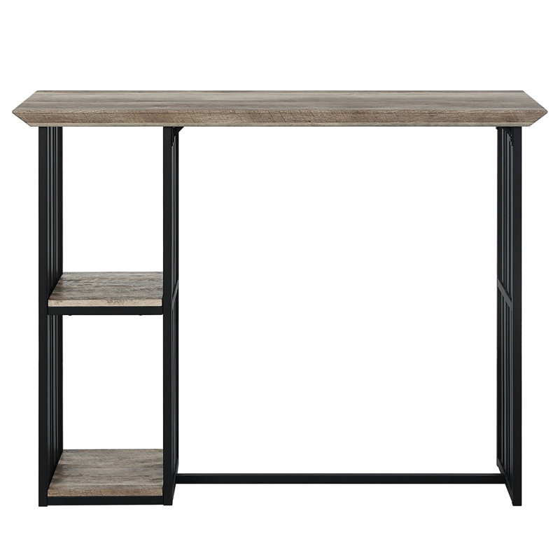 Table à hauteur de comptoir chêne et sable noir à 2 tablettes