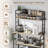 39.4" Metal Standard Baker's Rack with Power Outlet, Microwave Compatibility, Coffee Bar, 8 S-Shaped Hooks, 5-Tier-1012096848