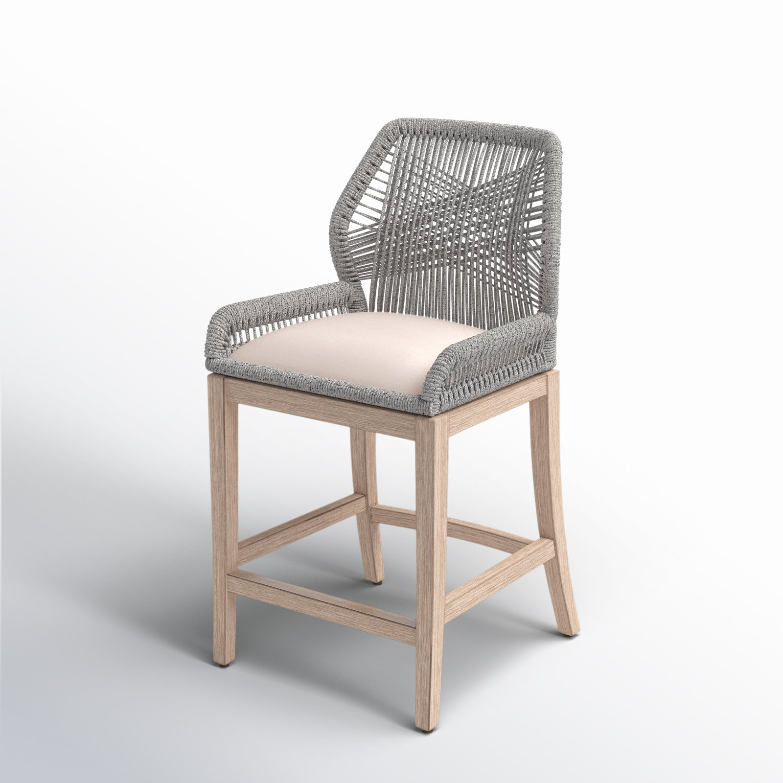 Mitali Bar & Counter Stool, Stone Wash, Platinum, Counter Stool (26" Seat Height)