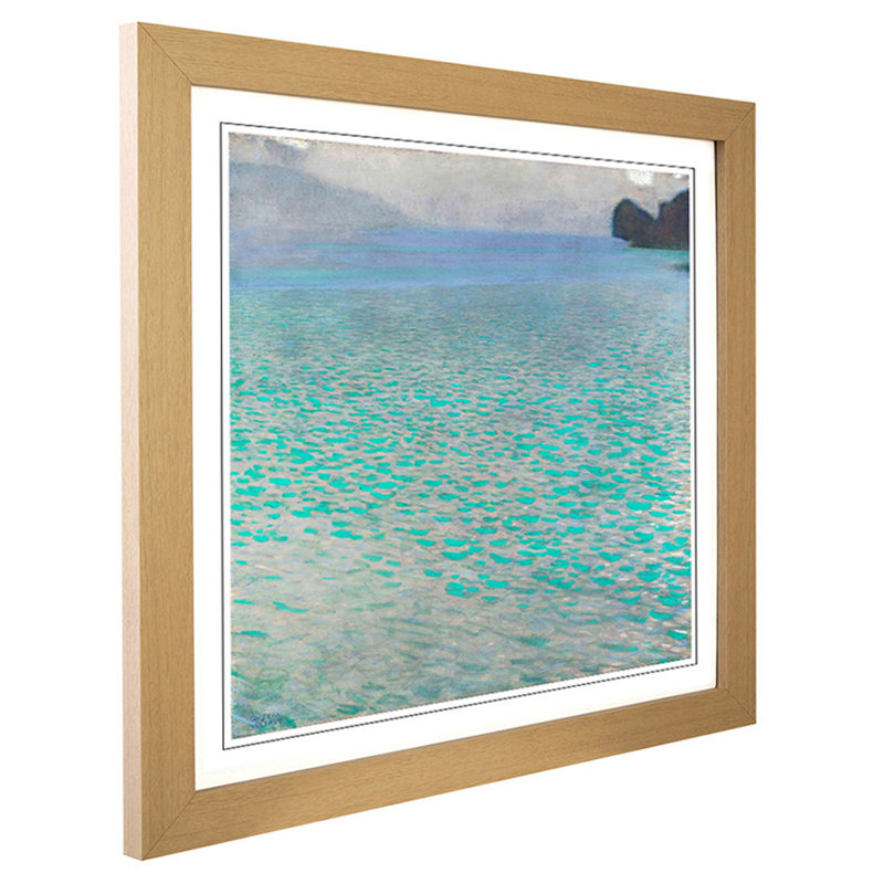 Lake Attersee 3 by Gustav Klimt - Framed Print, Oak