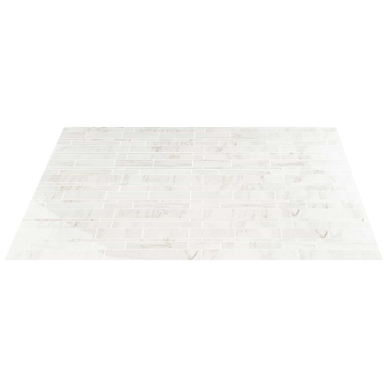 Dreamstone Railroad Porcelain Mosaic, Dolomite Snow Polished