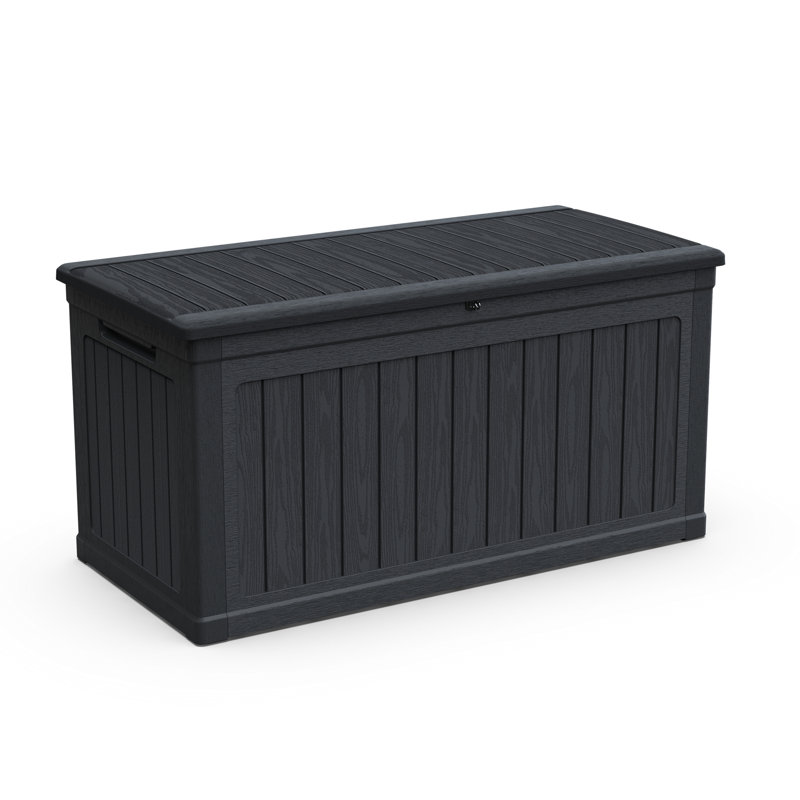230 Gallon Large Outdoor Storage XXL Deck Box for Patio Furniture, Outdoor Cushions, Garden Tools and Sports/Pools Equipment, Waterproof Resin, Lockable, Black