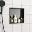 Niche de douche en acier inoxydable 12 po x 12 po, noir bronze-139950832