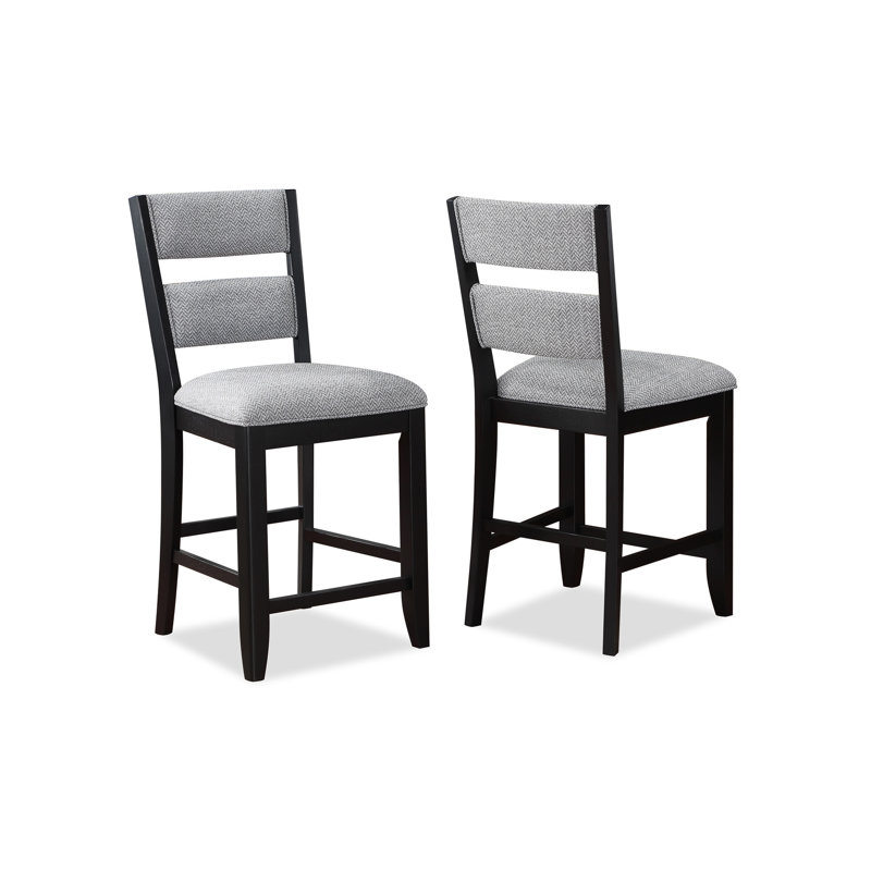 Chaises de salle à manger blanches et beiges à hauteur de comptoir avec siège rembourré de couleur crème, Beige, Blanc