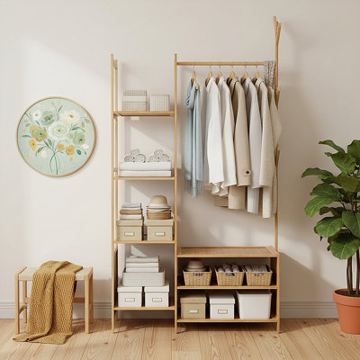 Solid Wood Freestanding 1 - Hook Clothing Rack
