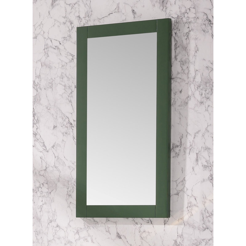 Miroir de salle de bain Malave, 30 po x 16 po, Vert Vogue