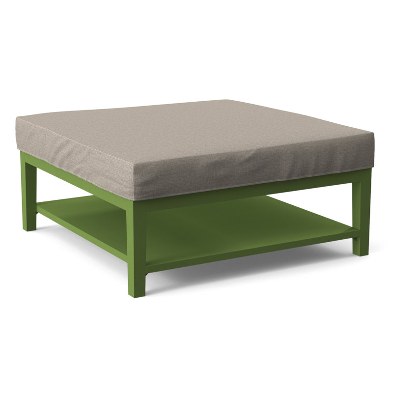 Hammond Square Ottoman, Beige Performance Fabric; 0851-73, Celery Finish