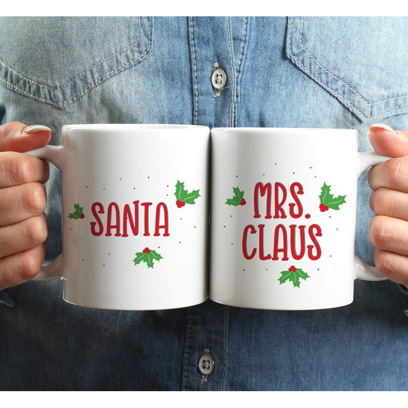 Ensemble de tasses à café 2 pièces santa mme claus Roth