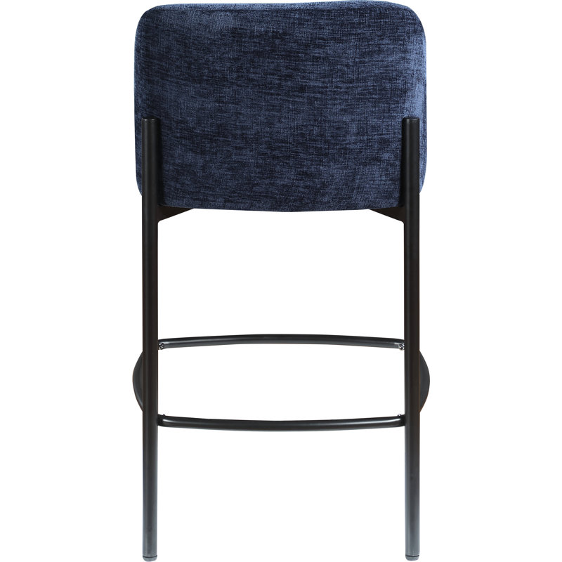 Burton 26'' Counter Stool, Navy Chenille Fabric