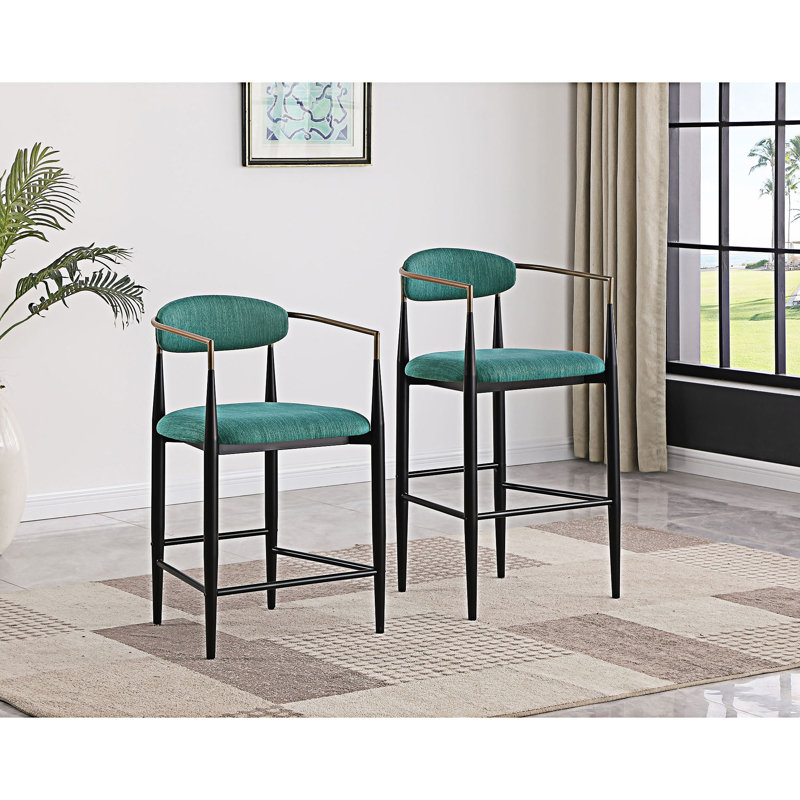 Chaise de comptoir rembourrée (ensemble de 2), Vert