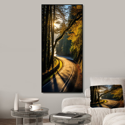 «Autumn's Embrace Road Path Into The Forest III» - art mural route